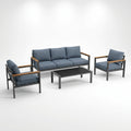 Outdoor Lounge Set Built for All-Weather Entertainment, Aluminum Frame, All-Weather Cushions, Coffee Table