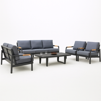Outdoor Lounge Set Built for All-Weather Entertainment, Aluminum Frame, All-Weather Cushions, Coffee Table
