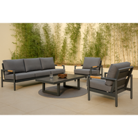 Outdoor Lounge Set Built for All-Weather Entertainment, Aluminum Frame, All-Weather Cushions, Coffee Table