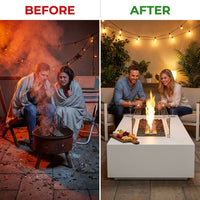 Ignis Atelier Linear Fire Table — Before & After