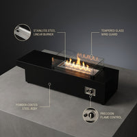 Ignis Atelier Linear Fire Table — infographic