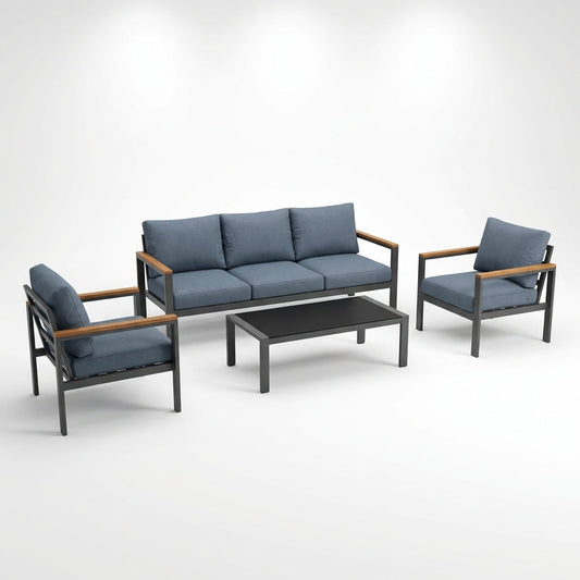 Solterra Luxe Outdoor Lounge Set — Studio Shot